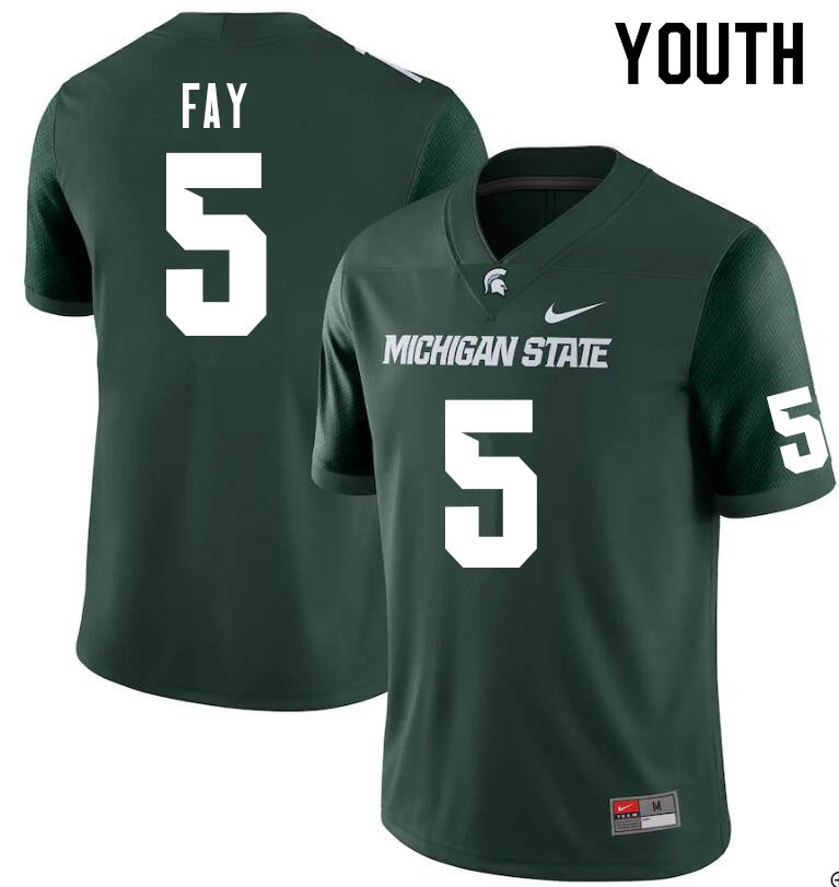 Youth #5 Hamp Fay Michigan State Spartans College Football Jerseys Sale-Green